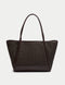 Faux Leather Woven Structured Tote Bag